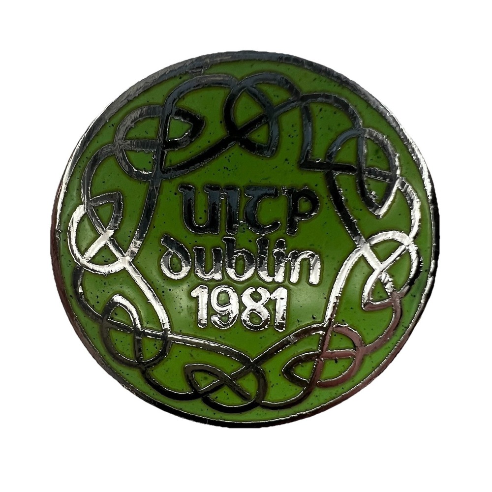 Unbranded UITP Dublin 1981 Pin Unisex OS Green Excellent Celtic Knot Enamel 80s
